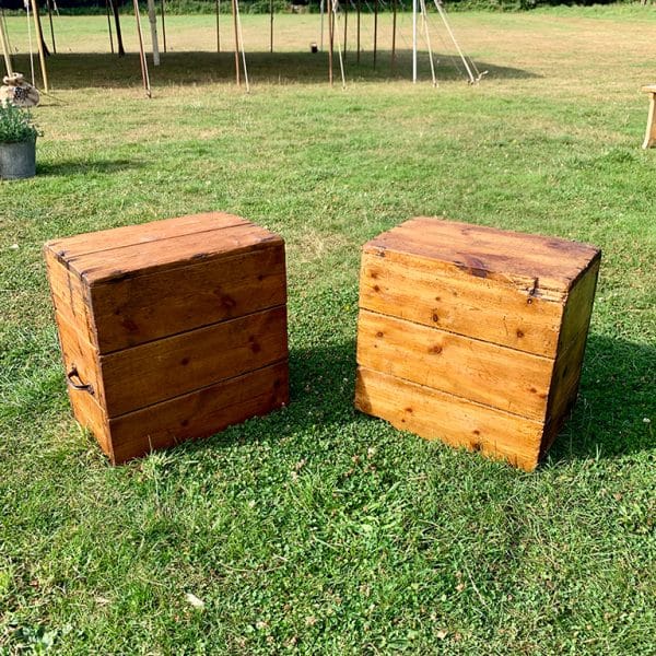 Jaques & Co - Pair of old wooden grain boxes