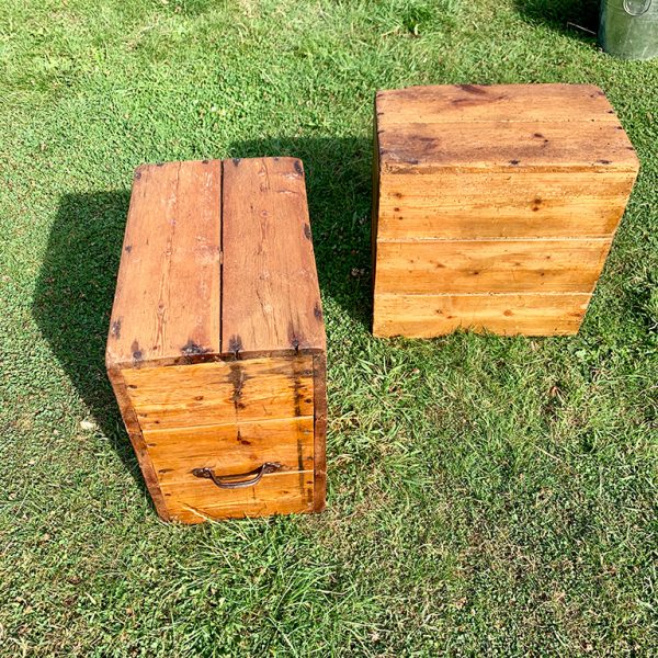 Jaques & Co - Pair of old wooden grain boxes