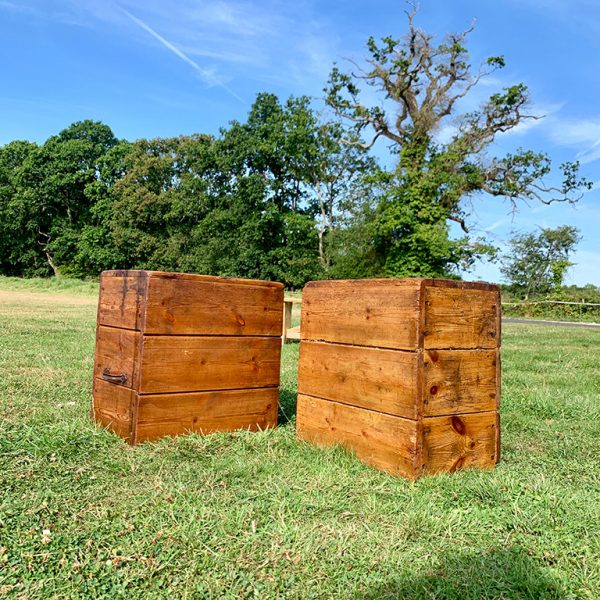 Jaques & Co - Pair of old wooden grain boxes