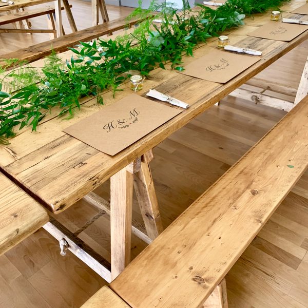 Rustic wedding furniture for hire