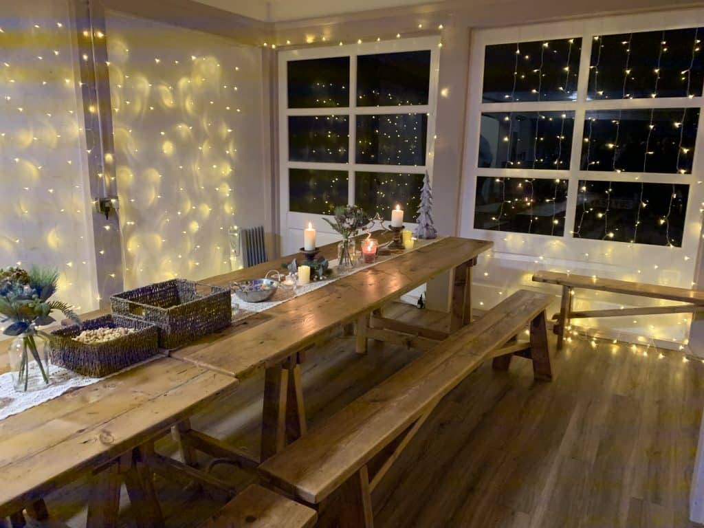 Tables and benches offered for event furniture hire